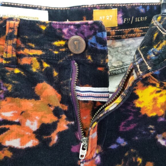 Pilcro Serif Corduroy Skinny Pants Women's 27 Floral Black Anthropologie Stretch - Picture 4 of 16